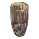 Small Daum Nancy floral enameled vase