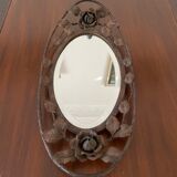 Mirror or centerpiece wrought iron Art Deco signed.