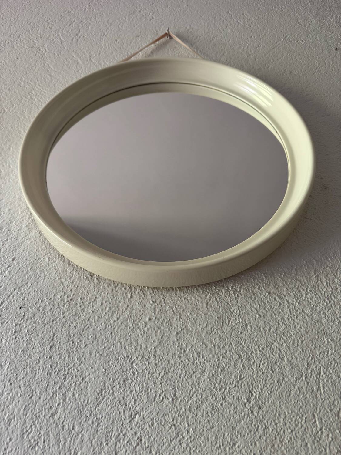 White Bakelite mirror from the 70s