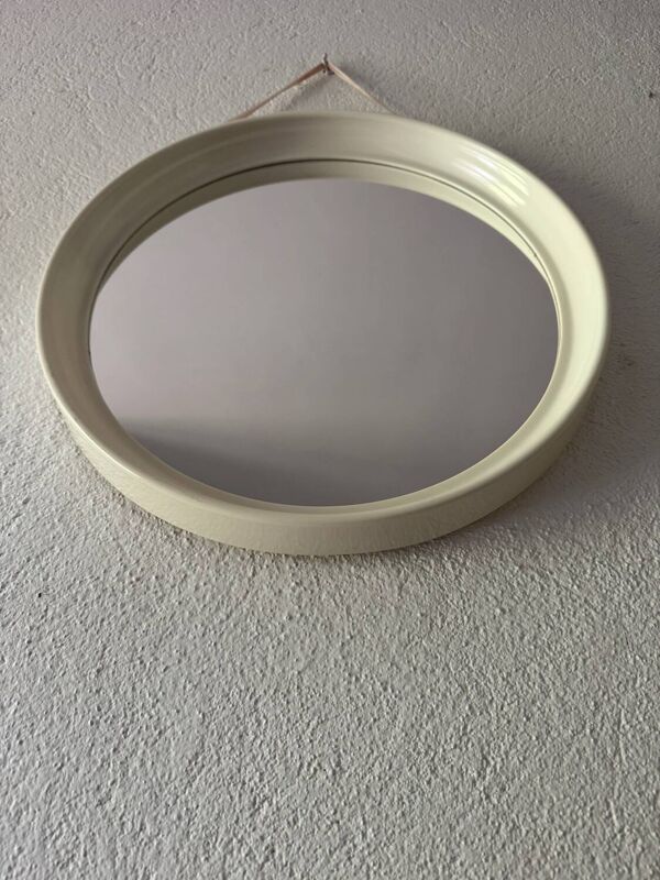 Miroir Bakelite blanche années 70