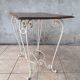 Old wrought iron and walnut table