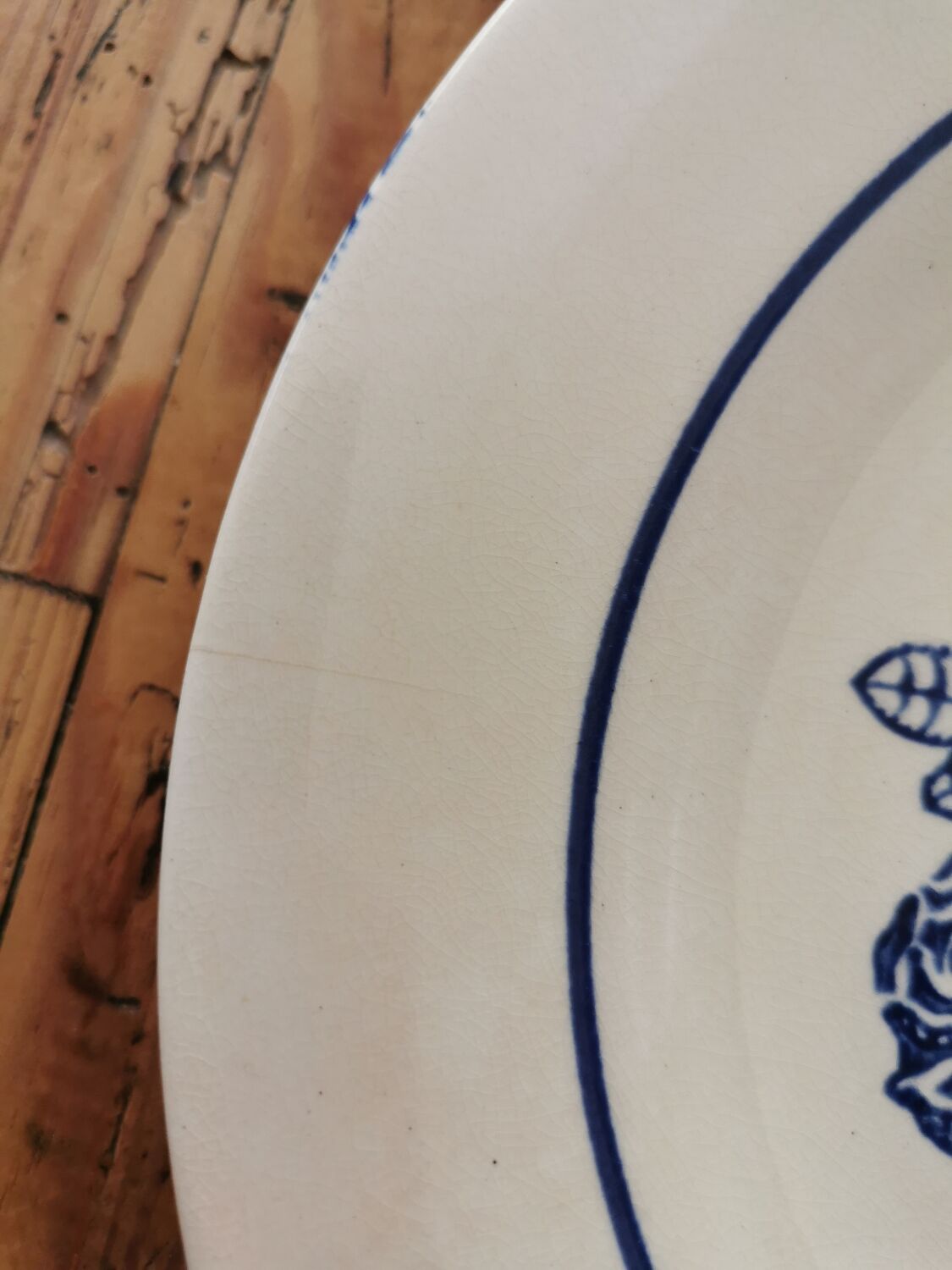 Old St Amand flat plates, blue roses