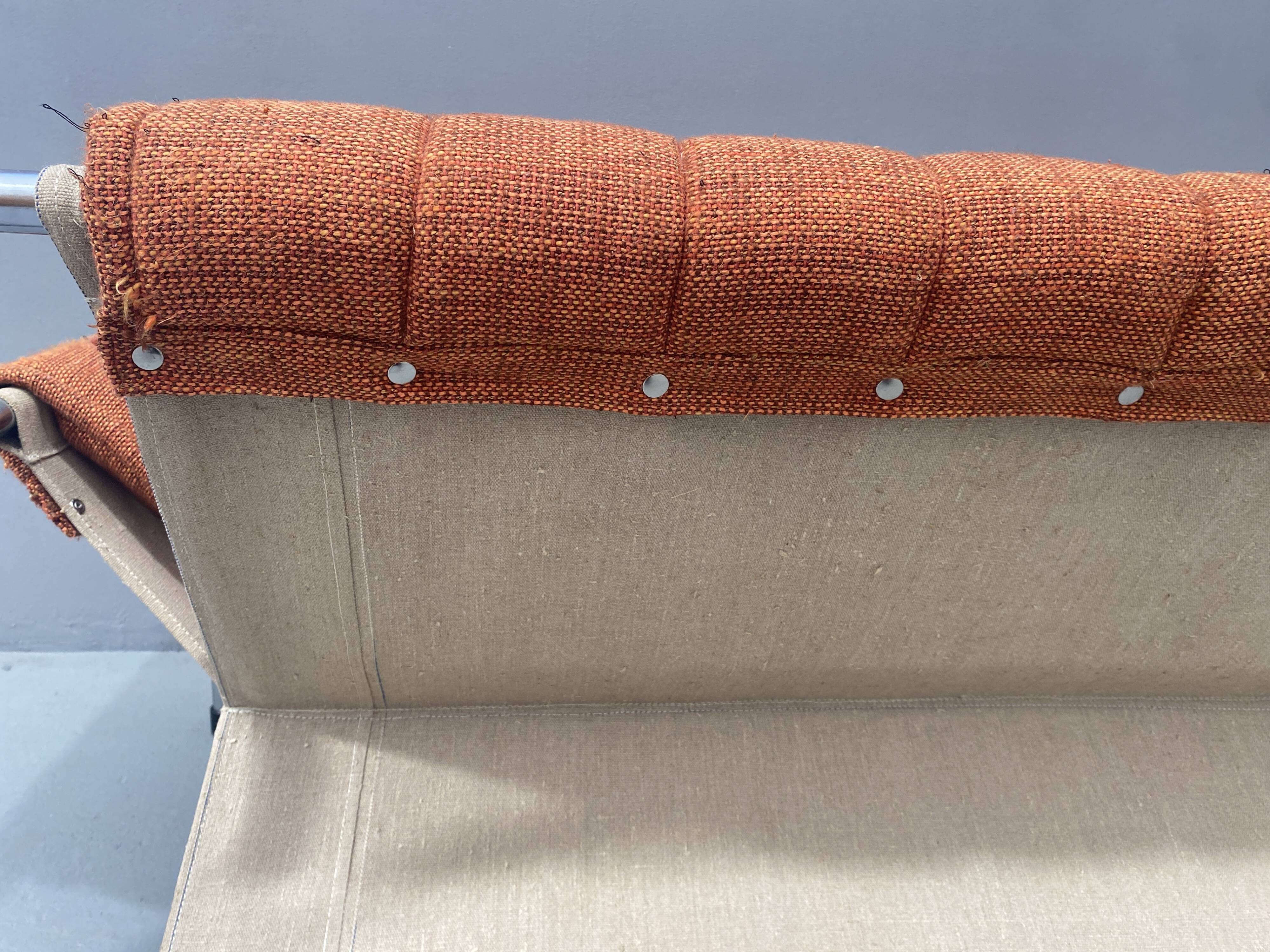 Chromed functionalist sofa by Viliam Chlebo, 1970´s, Czechoslovakia