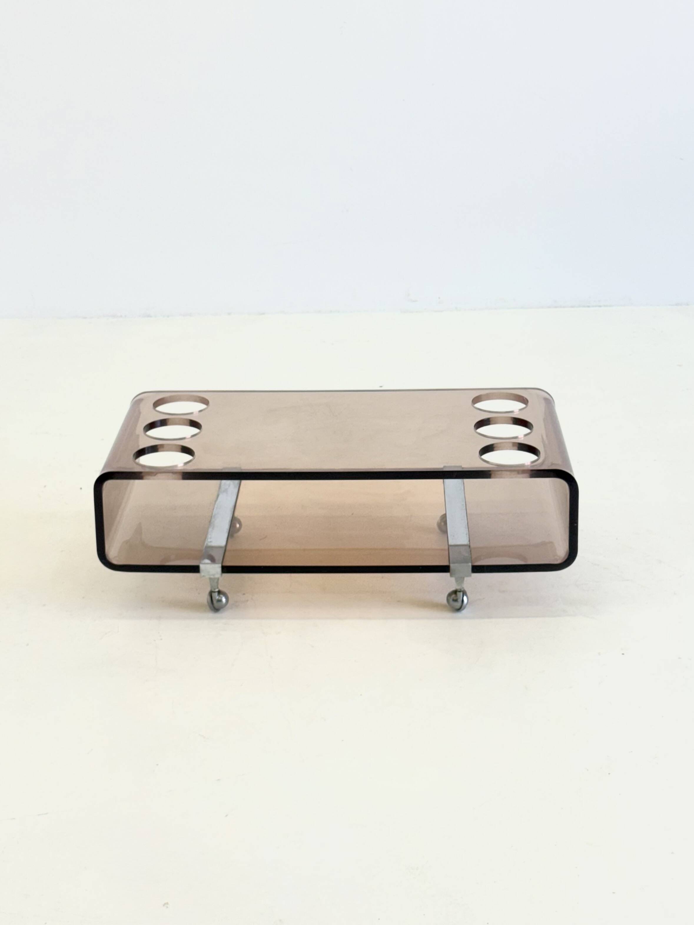 Lucite Bar Cart by Michel Dumas for Roche Bobois