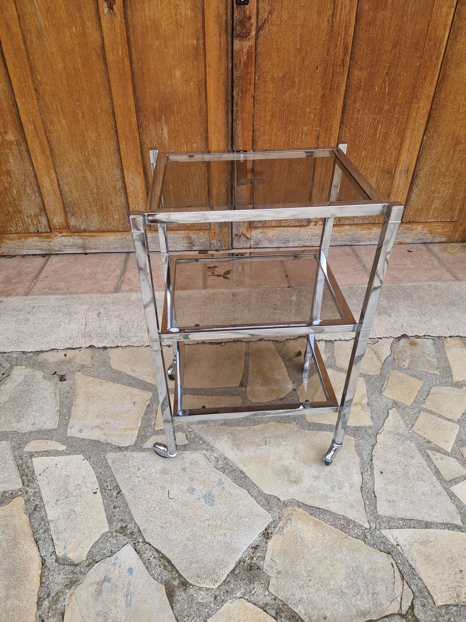 Vintage wheeled dessert table