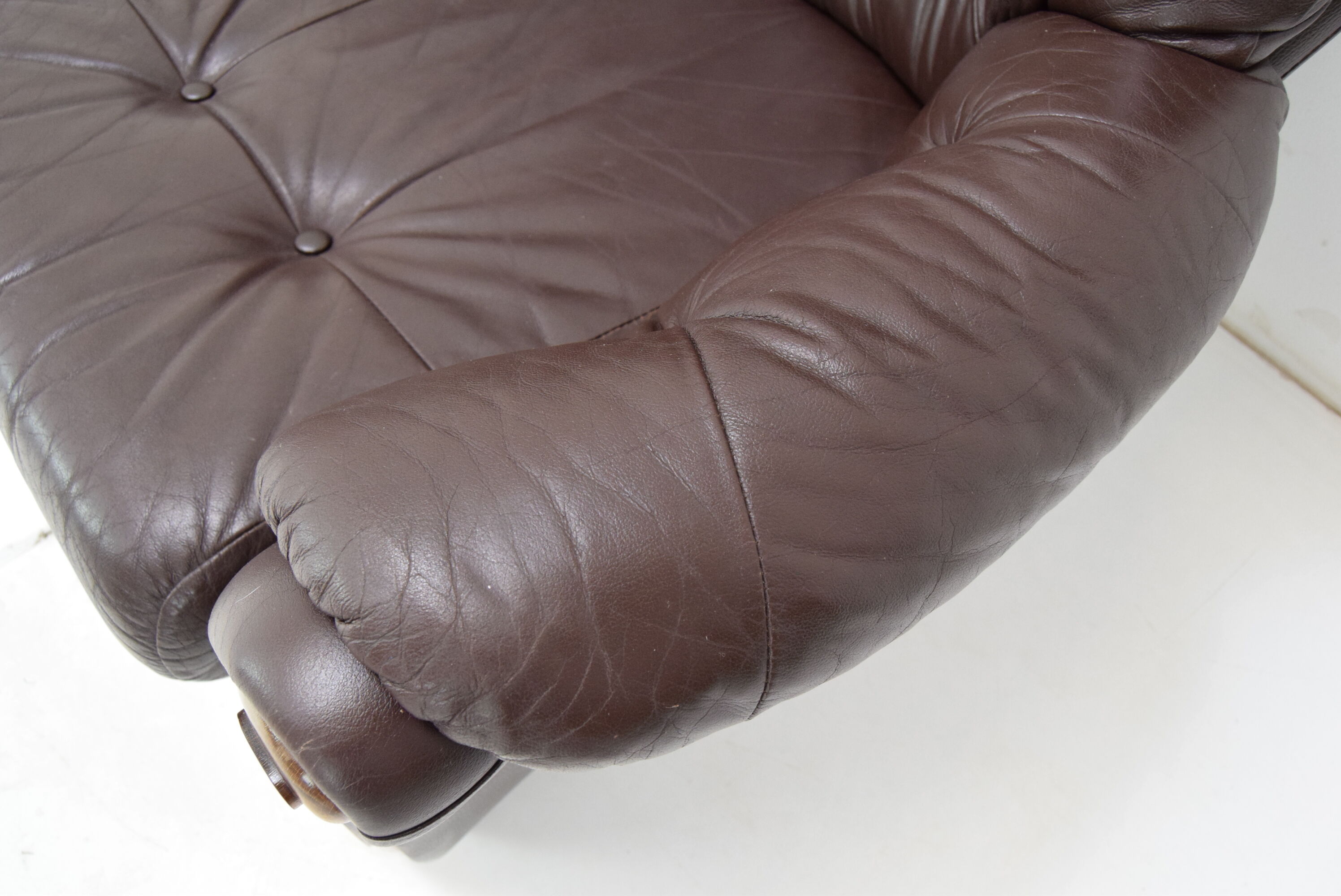 Mid-century Leatherette Two Seat Sofa,1990's.