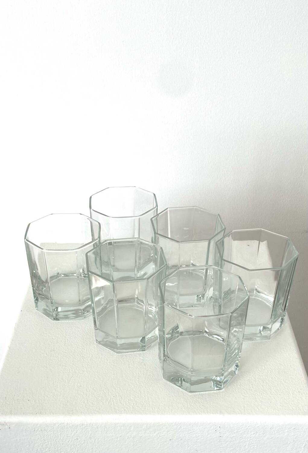 Set of 6 vintage octagonal glasses