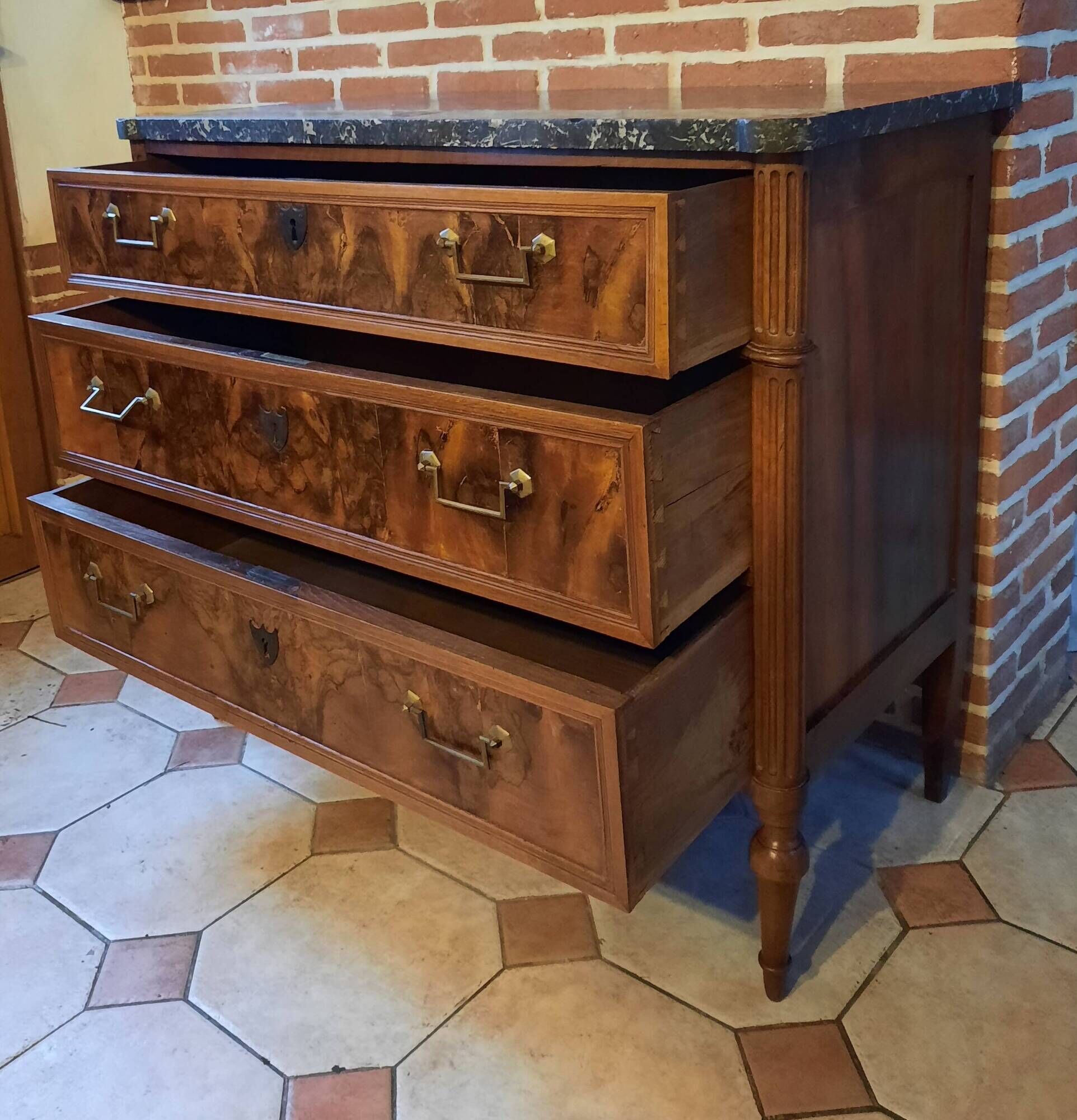 Louis XVI period mahogany chest of drawers