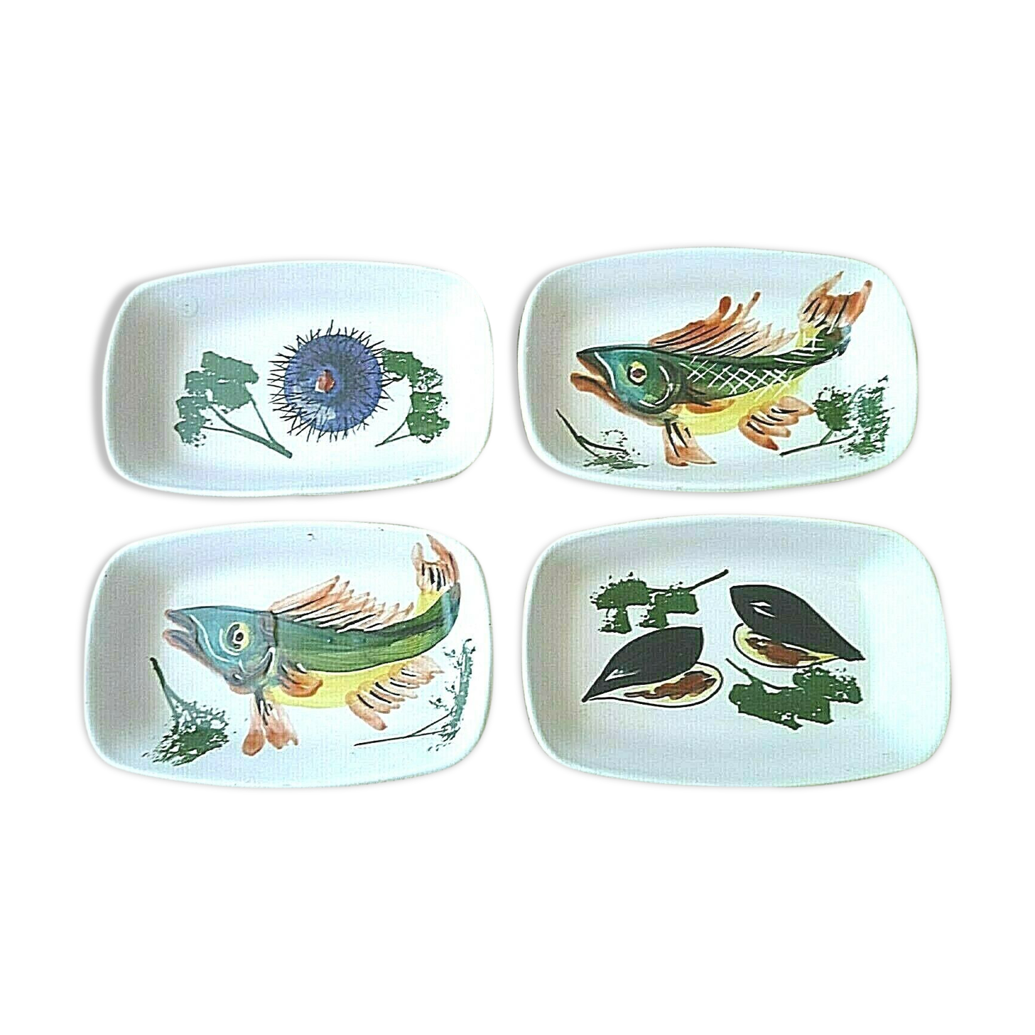 Lot de 4 raviers ou coupelles pour apéritif Vallauris