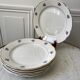 set of 6 flat plates Digoin Sarreguemines small flowers 50s