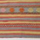 3x0 Blush Pink & Blue Striped Vintage Kilim Runner, Rugs For Bohemian Entry