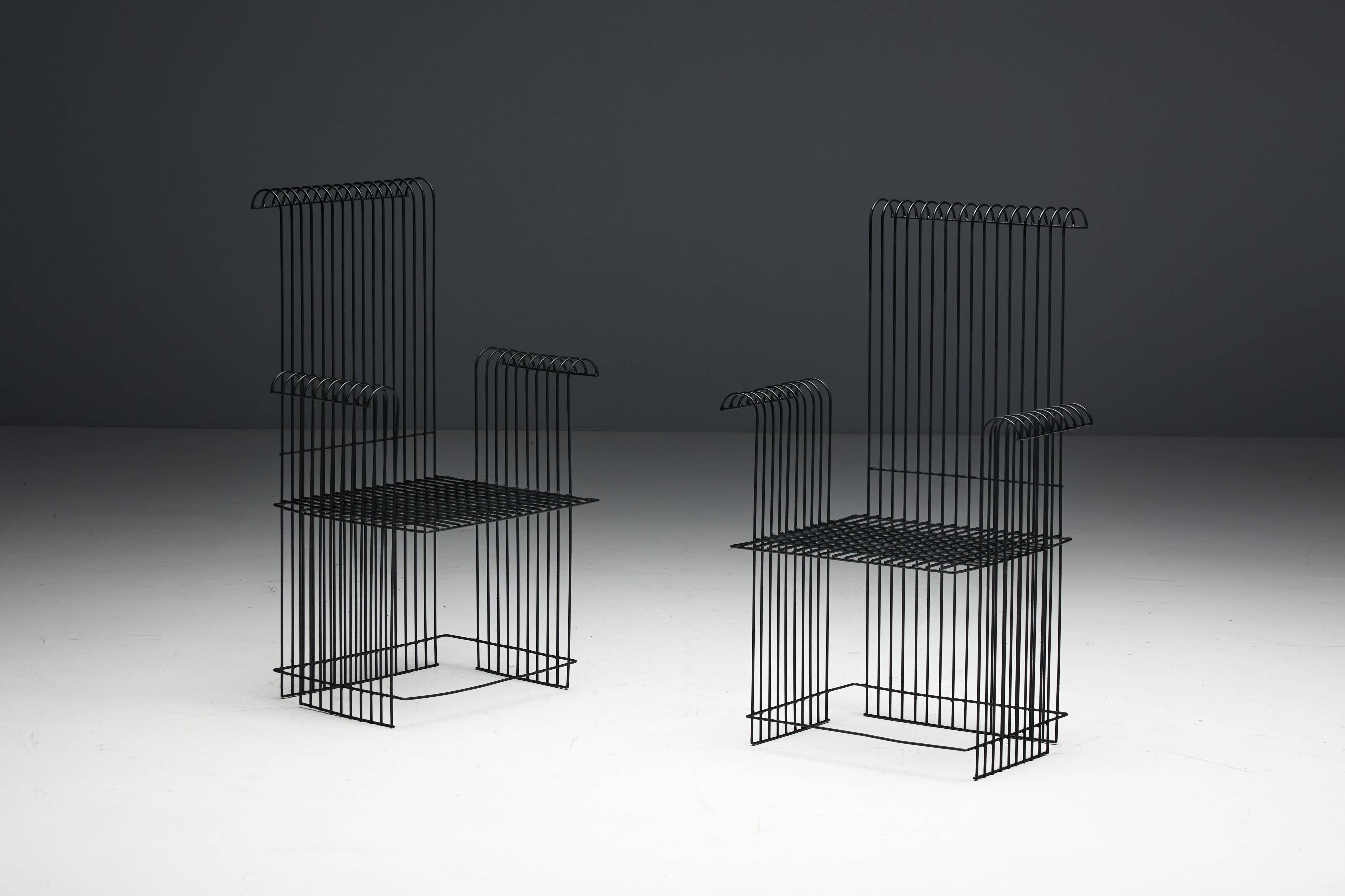 Metal Wire Modernist Garden Set, France, 1970s