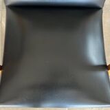 Hugues Steiner Bow Wood armchair in beech and black skai