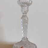 Large molded glass candle holder