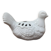 Flower pick dove in porcelain