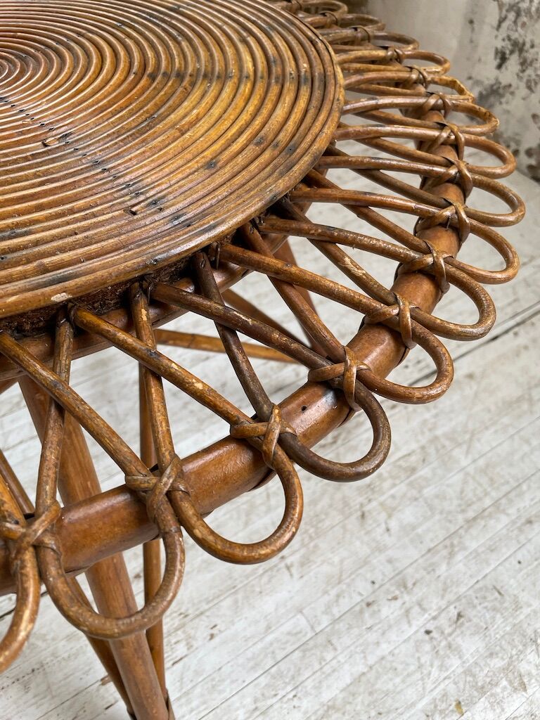 Rattan “sun” coffee table