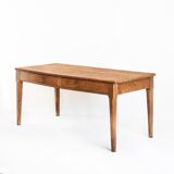 Farmhouse table with two large drawers. Oak wood. France, 1940s-50s