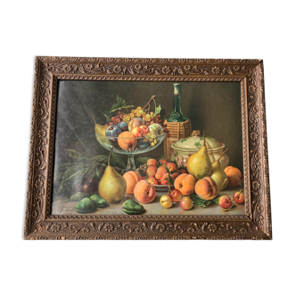 Chromolithographie nature morte