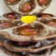 Set of 4 ceramic oyster plates from Vallauris serving dishes.