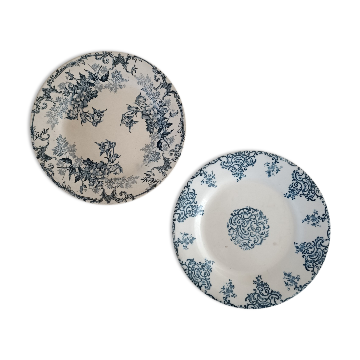2 plates earth of iron Gien and Choisy-le-Roi