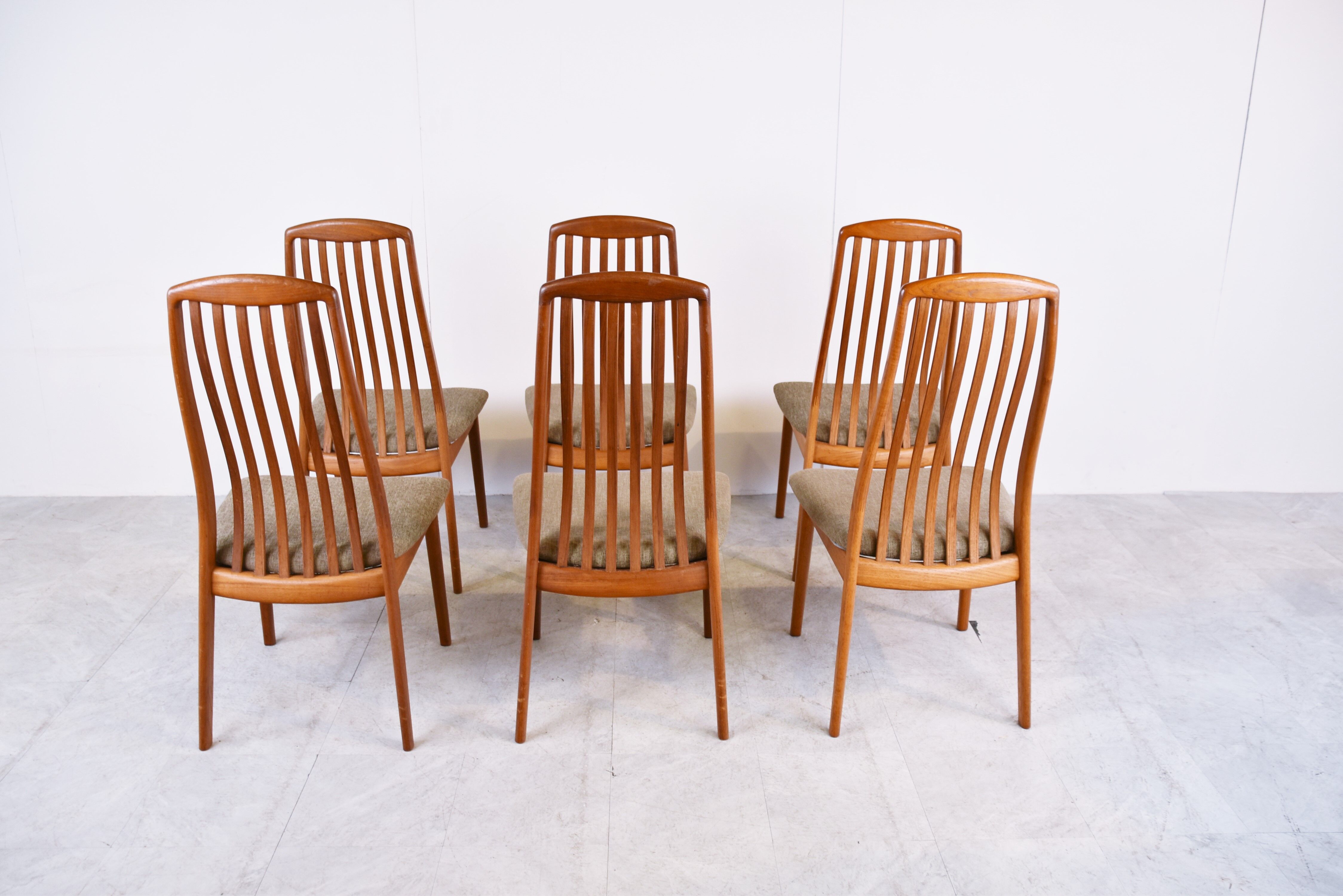 Set of 6 dining chairs, model EVA by Niels Kofoed, Denmark