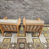 Pair of vintage scandinavian armchairs 1970 scottish fabric