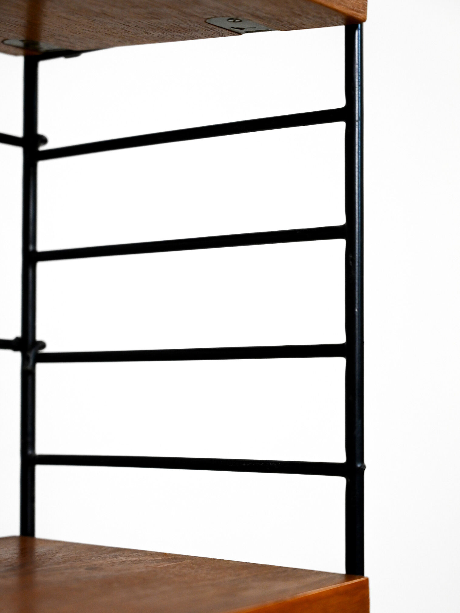 Vintage bookcase with metal frame