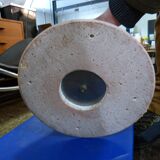 Italian Memphis style pink natural stone & glass side table 1980’s