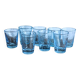 Série de 8 verres à shooter en verre soufflé bullé bleu