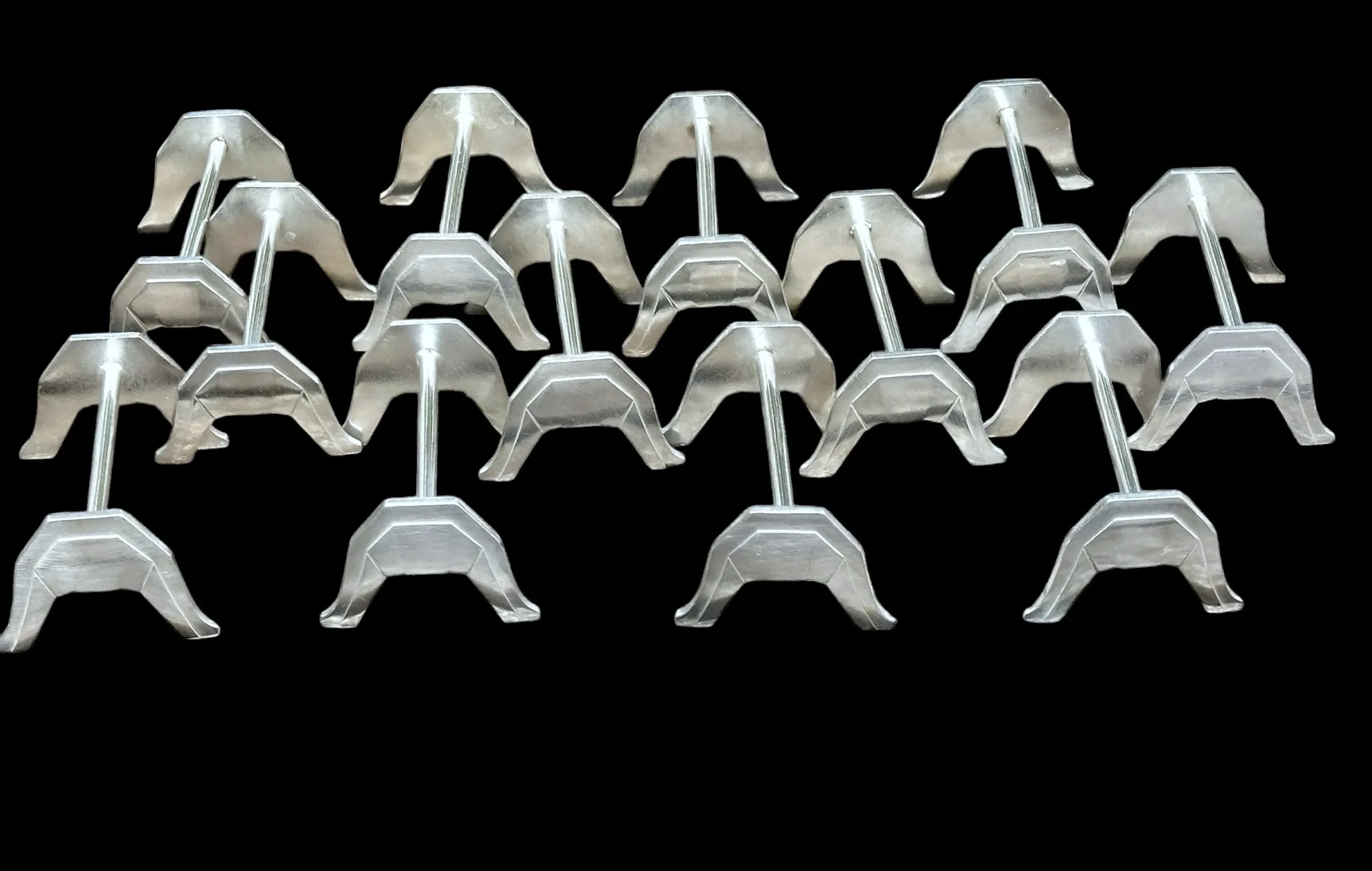 12 silver-plated metal knife rests by the silversmith Saglier, Arceaux Art Deco model.