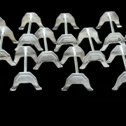 12 silver-plated metal knife rests by the silversmith Saglier, Arceaux Art Deco model.