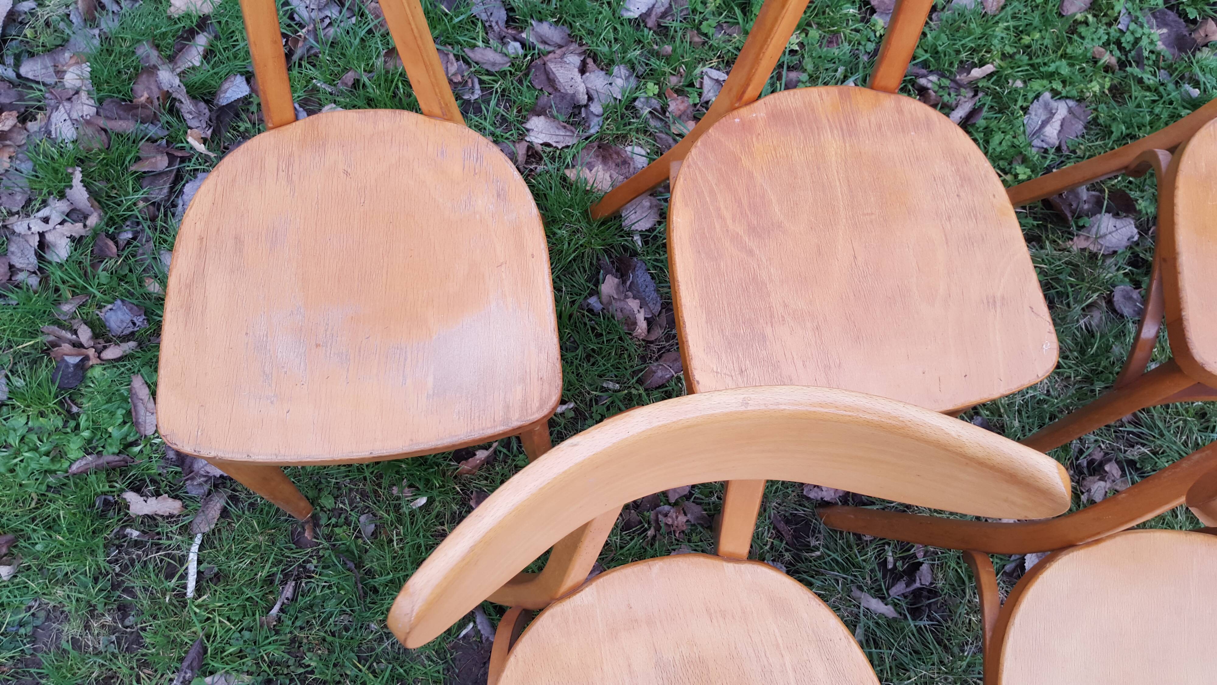 Set of 5 chairs bistro, 1970