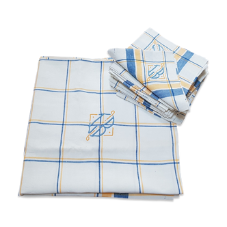 Pure cotton tablecloth and its 12 towels