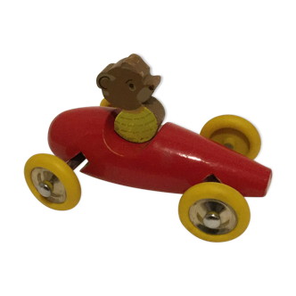 Old toy, red wooden car