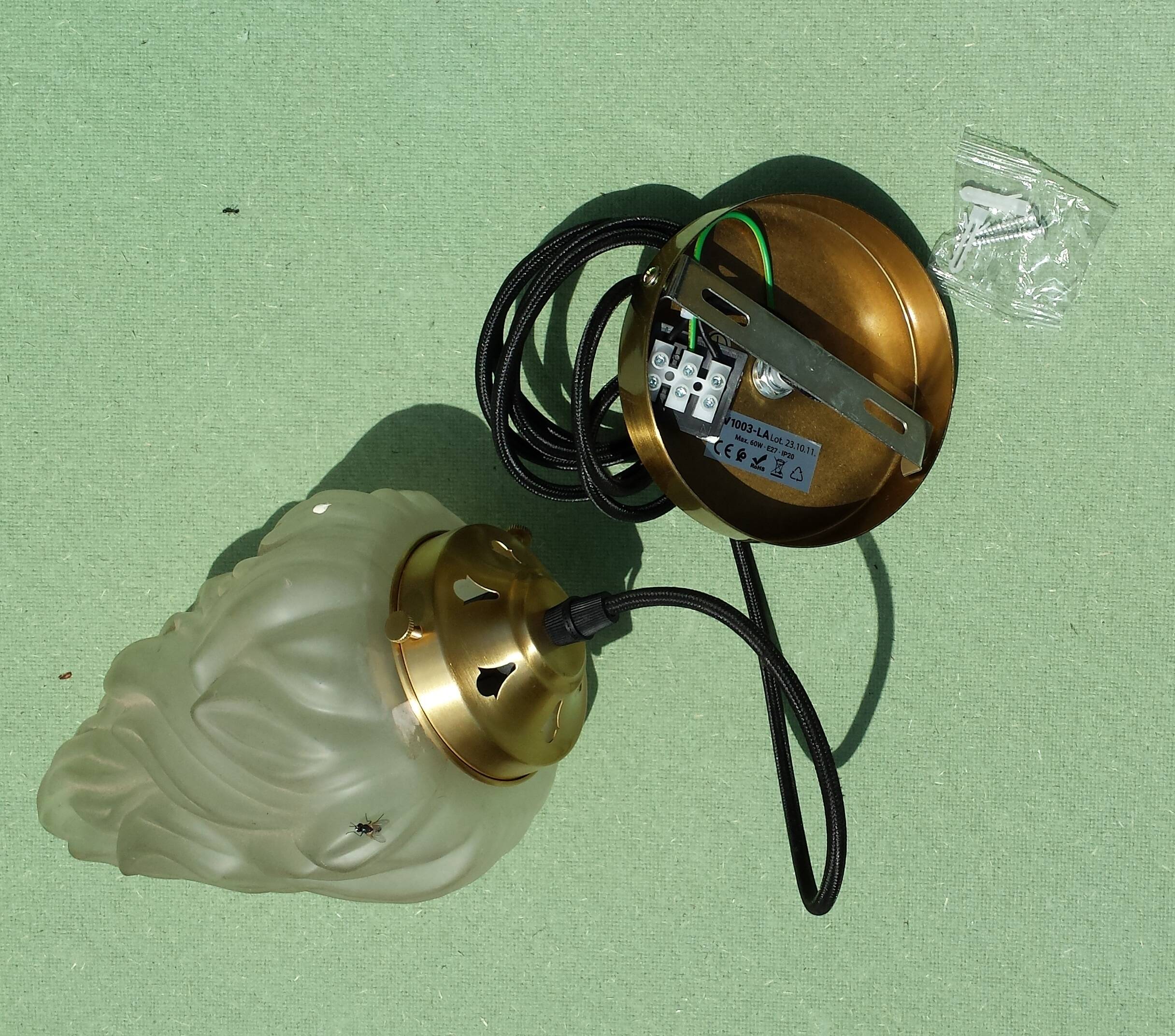 Art deco style glass suspension lamp lighting