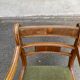 English Regency office chair in solid wood and green velvet