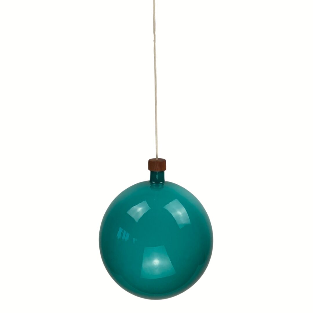 Cascade glass and teak lamp by Uno & Östen Kristiansson for Luxus, Sweden 1960s