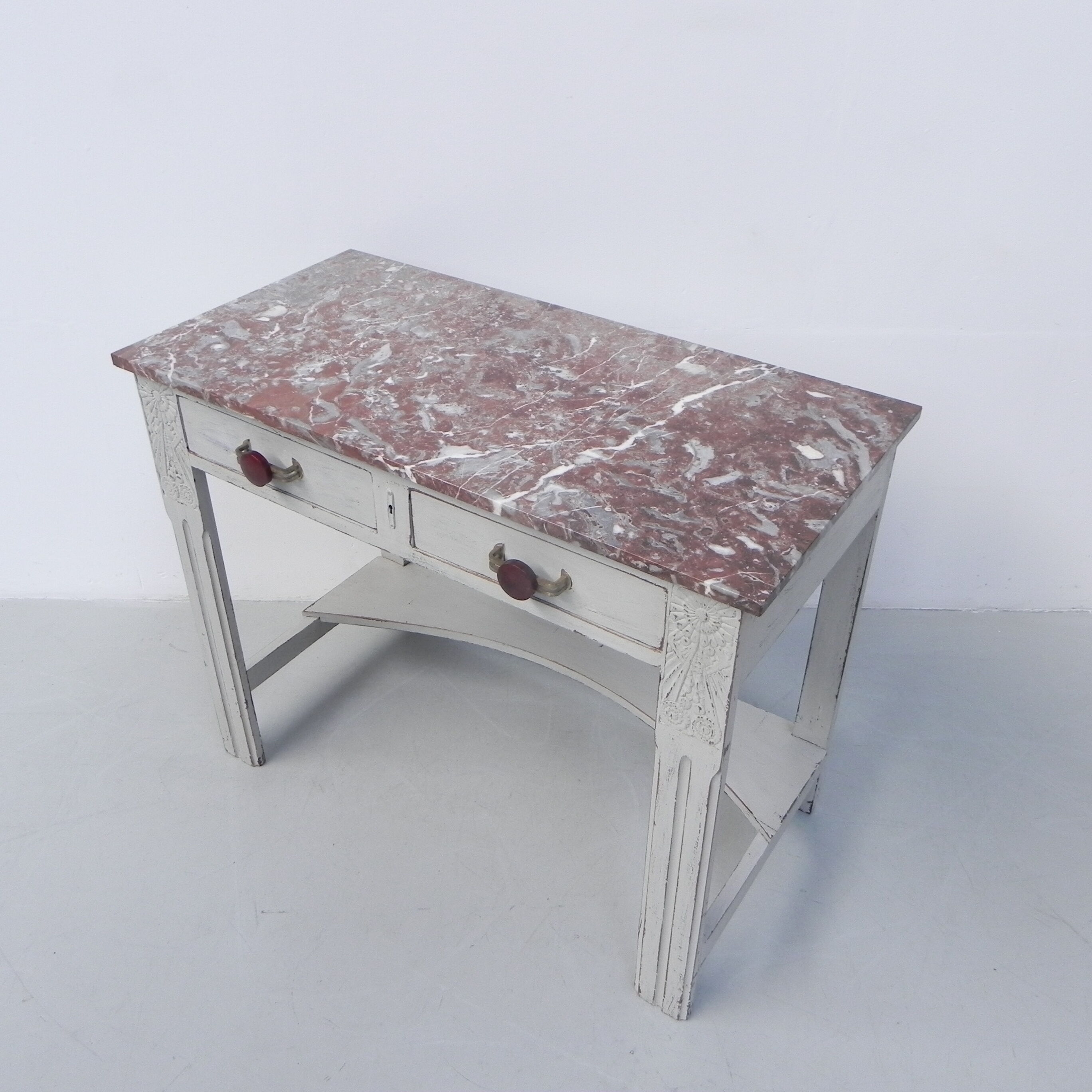 Art Deco table with 2 drawers and mirror, side table