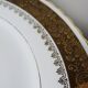 Set of 6 vintage flat plates ADP L Royal Limoges, gilded porcelain - 1