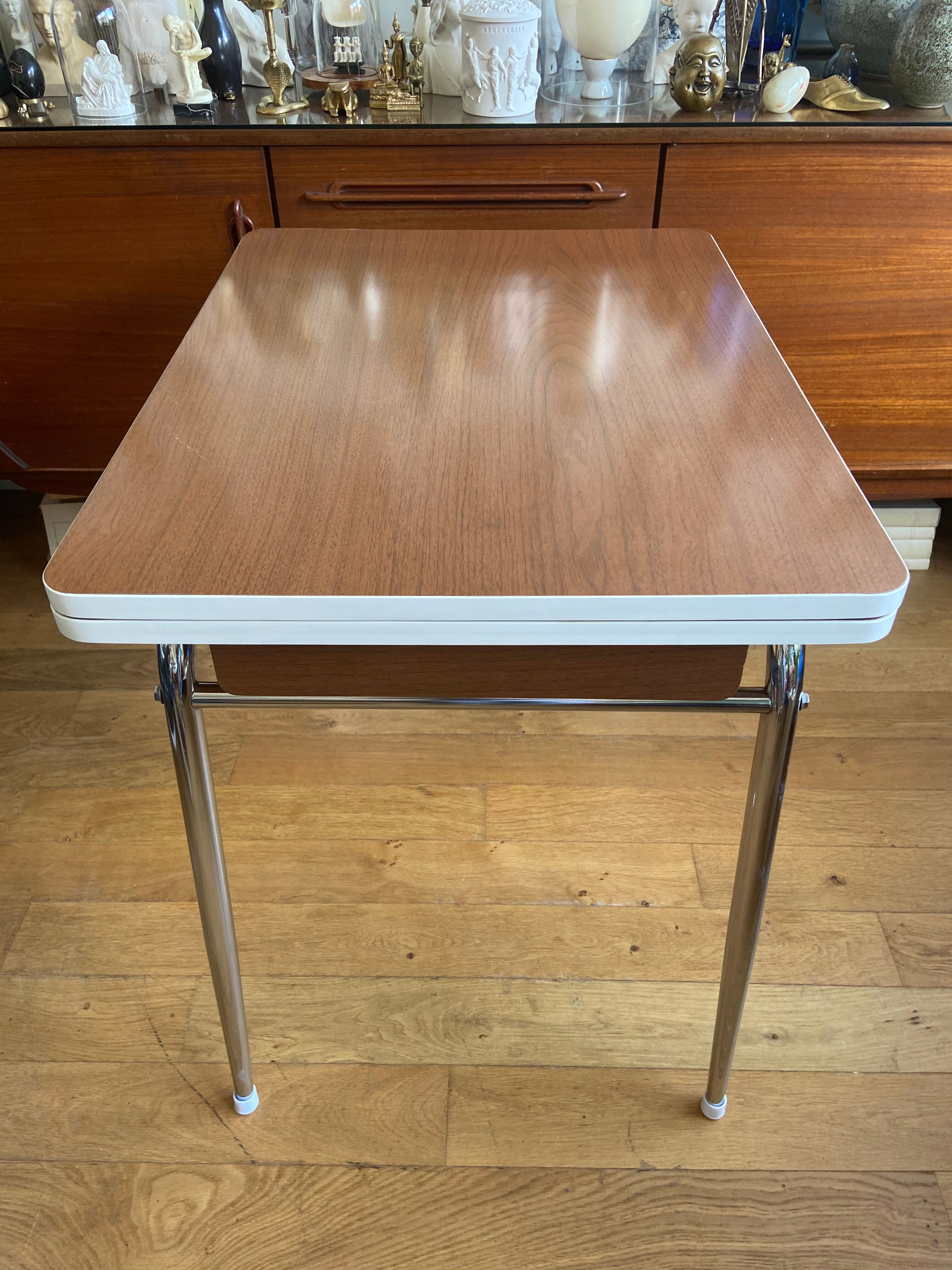Formica table with extension cords