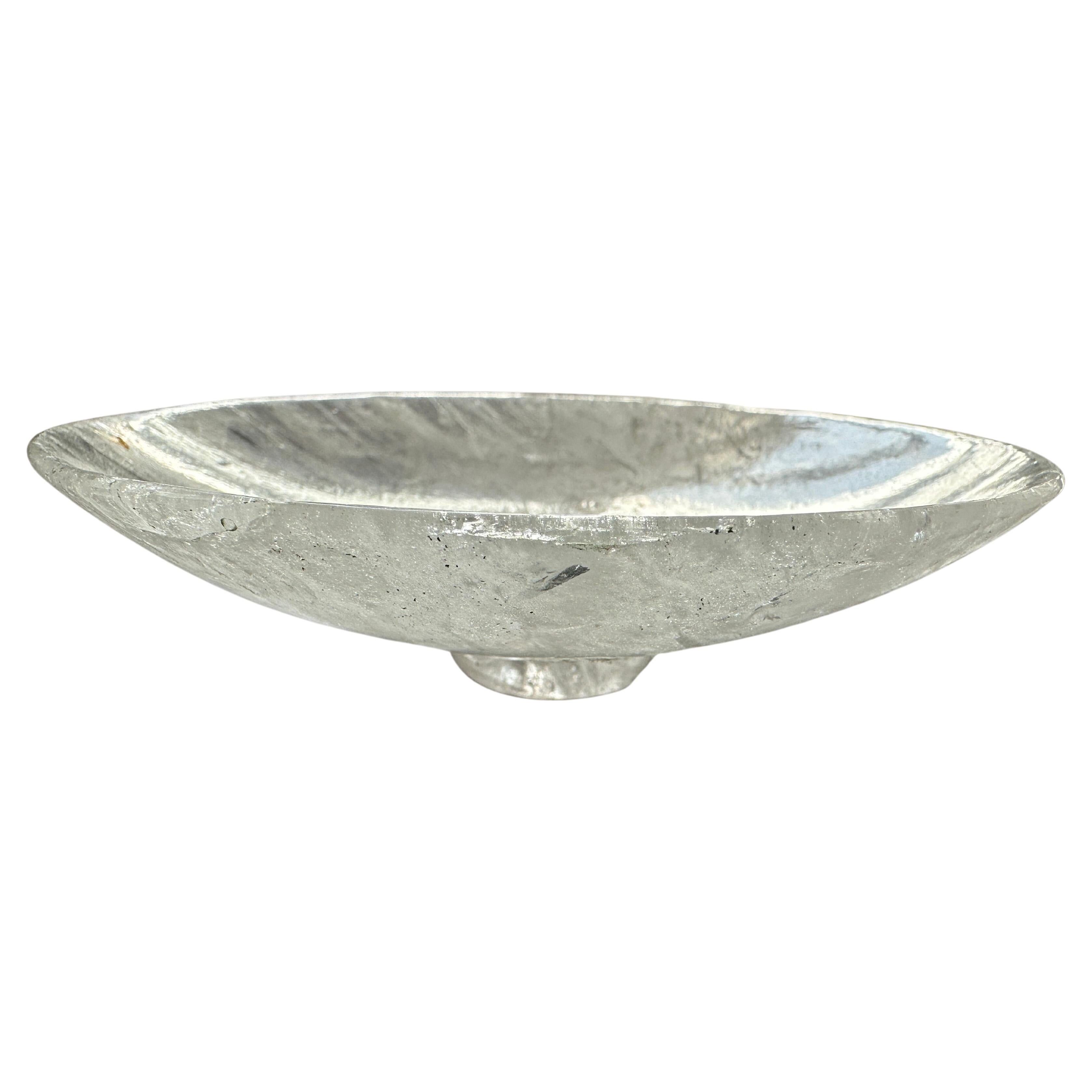 Natural rock crystal plate, anonymous, circa 1970.