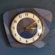 Vintage formica clock silent trapeze wall pendulum "Grey blue"