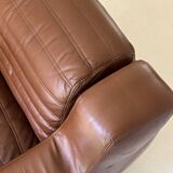 Prototype armchair in brown imitation leather by Michel Ducaroy, France 1970s