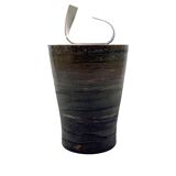 Mid-century style dark green ceramic vase, Gabriele Bucci Italy ca. 2000s