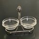 1 old aperitif server in metal and glass