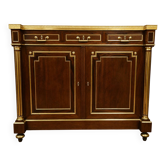 Important mahogany support table with gilded bronze – Marble top
