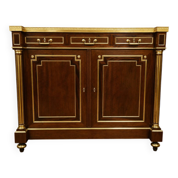 Important mahogany support table with gilded bronze – Marble top