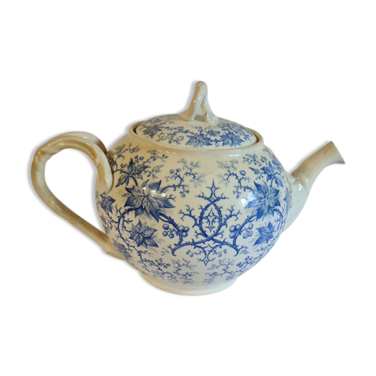 Porcelain De Sarreguemines, Large Porcelain Teapot