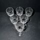 Saint-Louis set of 6 stemmed crystal glasses with palmette design, circa 1900, H11.5