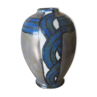 Vase en grès, HB Quimper Odetta, XXe siècle